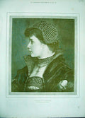 Original Old Antique Print 1892 Sepia Portrait Agathe Woman Bertzik Victorian