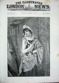 Original Old Antique Print 1892 Weisz Fine Art Portrait Beautiful Woman Theatre