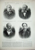 Old Antique Print 1892 Presidential Election America Stevenson Reid Men 19th
