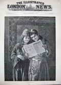 Original Old Antique Print 1892 Fine Art Beautiful Girls Reading London News