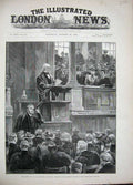 Original Old Antique Print 1892 Gladstone Oxford Sheldonian Theatre Romanes Art
