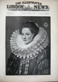 Old Antique Print 1892 Portrait Lady Renaissance Costume Barveistein Art 19th