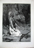 Original Old Antique Print 1892 Seymour Fine Art Prayer Allah Before Battle War