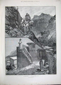 Old Antique Print Life Morocco Africa 1892 Moutain Path Prayer Woodville 19th