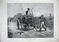 Original Old Antique Print Fine Art 1892 Country Lane Carriage Men Elections