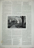 Antique Old Print 1892 John Green Whittier Amesbury Massachusetts America 19th