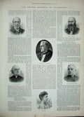 Old Antique Print 1892 Church Folkestone Archbishop Canterbury Emery Men 19th