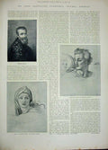 Old Antique Print Michel Angelo Sibyl Isaiah 1892 Music Man Girl Chair 19th