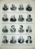Original Old Antique Print 1892 Members House Commons Men Parliament London