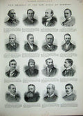 Old Antique Print 1892 Members House Commons Parliament London Lambeth 19th