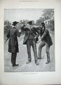 Antique Old Print 1892 General Election Men Voting Donkey People'S Palace 19th