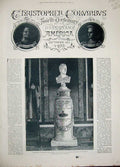 Original Old Antique Print 1892 Christopher Columbus Genoa Monument Salamanca