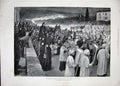 Original Old Antique Print 1893 Queen Florence Gesu Morto San Felice Fine Art
