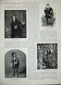 Original Old Antique Print 1893 Woodville Art Women Man Boat Hamlet Shakspere