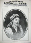 Original Old Antique Print 1893 Portrait Florentine Girl Toll Fine Art 19th
