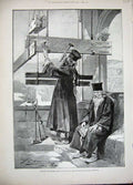 Old Antique Print 1893 Sounding Wooden Bells Easter Convent Palestine Mar 19th