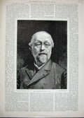 Original Old Antique Print 1893 Portrait Hippolyte Adolphe Taine Men Victorian