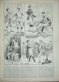 Old Antique Print 1893 Court Theatre Amazons Elliot Kerr Browne Hopkins 19th