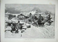 Original Old Antique Print 1893 Peasants Wedding Hungary Snow Horses Sledge Art