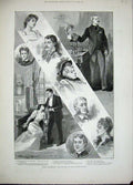 Original Old Antique Print 1893 Robin Goodfellow New Play Garrick Theatre 19th