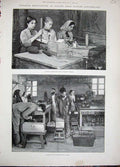 Original Old Antique Print 1893 Dynamite Manufacture Isleten Switzerland Powder