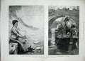 Old Antique Print 1893 Gallery Art Painting Boat River Bridge Birds Carr 19th