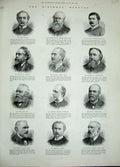 Old Antique Print 1893 Portrait Men Cameron Lewis Priestley Farrer Bart 19th