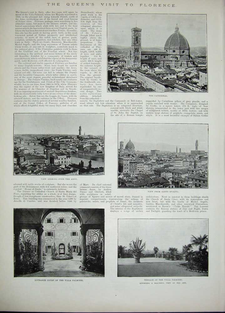 Antique Old Print 1893 Jules Ferry President French Senate Florence Queen 19th