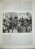 Original Old Antique Print 1893 Challemel-Lacour French Senate Queen Florence