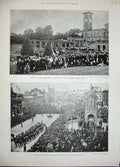 Old Antique Print 1893 Manchester Osborne House Yeomanry Prince Devizes 19th