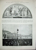 Old Antique Print 1893 Chigaco Grand Basin Exhibition Building Melchers 19th