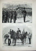 Original Old Antique Print 1893 Imperial Institute Naval Brigade Horses Siers