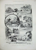 Old Antique Print 1894 White Lodge Richmond Princess May Wimbledon Seat 19th