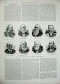 Old Antique Print 1894 Knights Pitman Hutton Haden Russell Bucknill Men 19th