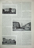 Old Antique Print 1894 Duke Hesse Palace Darmstadt Castle Rhein-Strasse 19th