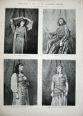 Original Old Antique Print 1894 Haymarket Theatre Once Time Magdalena Beerbohm