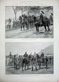 Antique Old Print 1894 Plan Battle Shangani War Sicily General Morra Army 19th