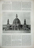 Old Antique Print 1894 Prince Wales Royal College Music Antwerp Building 19th