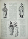 Original Old Antique Print 1894 Bank England Stock-Her Men Dignity Porter Lady