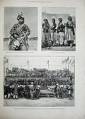 Original Old Antique Print 1894 Mir Khodahad Kahn Blauchistan James Browne War