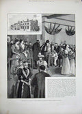 Original Old Antique Print Prince Princess Wales Missions Seamen Polar 1894