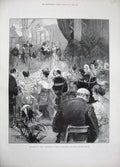 Original Old Antique Print 1894 Opera Faust Windsor Castle London Queen Waller