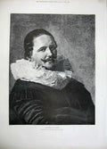 Original Old Antique Print 1894 Portrait Man Franz Hals National Gallery 19th