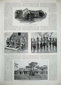 Old Antique Print 1894 Ballyhooley Hotel Fort Salisbury Manica Imhlangeni 19th