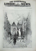 Old Antique Print 1894 Monumental Chapel Westminster Abbey London Street 19th