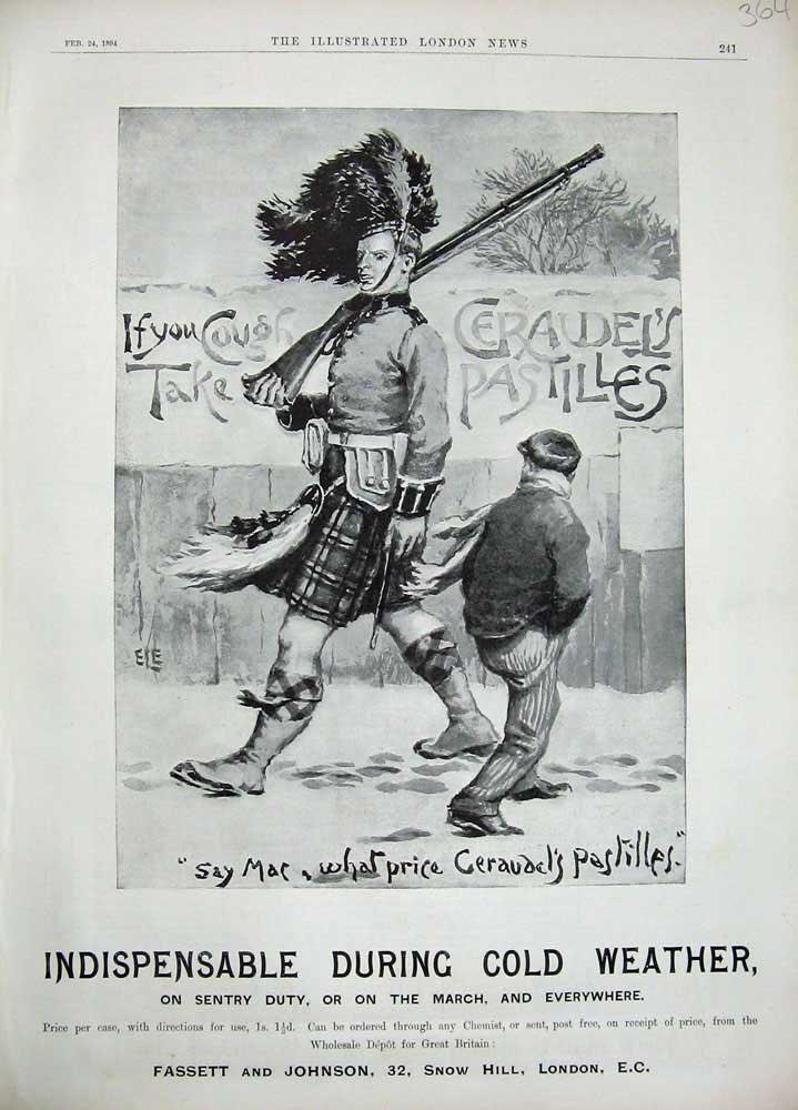 Original Old Antique Print 1894 Advertisement Ceraudel'S Pastilles CRemedy 19th