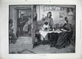 Original Old Antique Print 1894 Knowles Fine Art Women Gossip Romance Victorian
