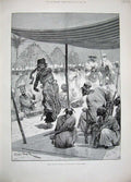 Old Antique Print Woodville Art 1894 Dance King Sofas Africa Music Horses 19th