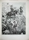 Original Old Antique Print Woodville 1894 Russian Exploration Siers Asia Horses