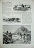 Old Antique Print 1894 King Bengula'S Kraal Buluwayo Colenbrander'S Home 19th